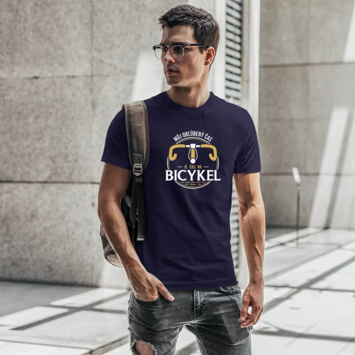 Môj obľúbený čas: je čas na bicykel V2 - pánske tričko s potlačou