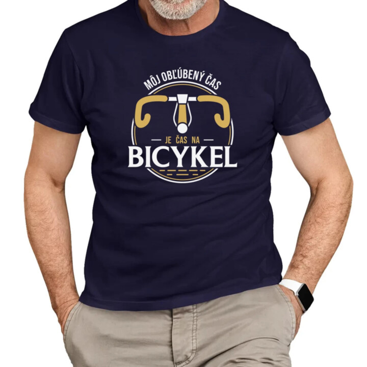 Môj obľúbený čas: je čas na bicykel V2 - pánske tričko s potlačou