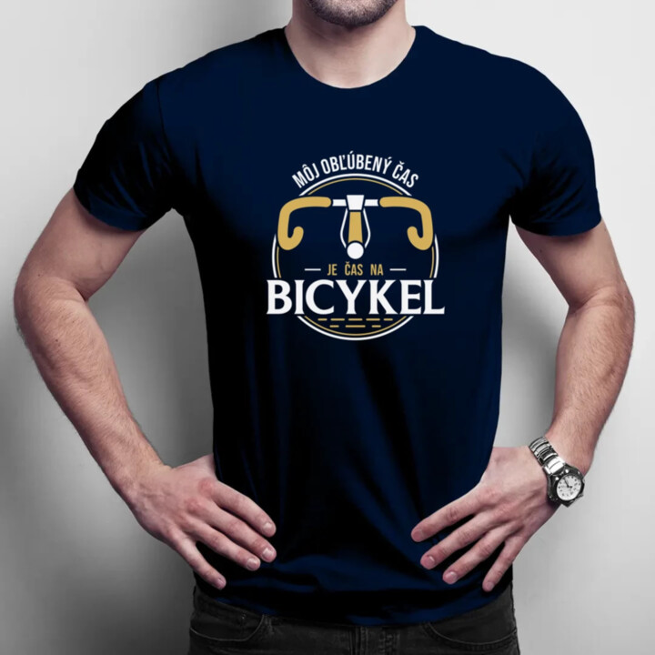 Môj obľúbený čas: je čas na bicykel V2 - pánske tričko s potlačou