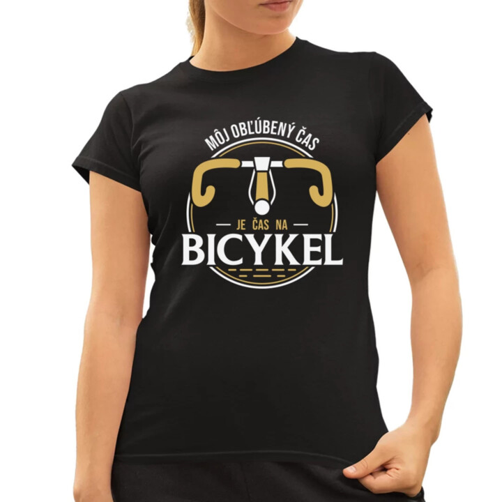 Môj obľúbený čas: je čas na bicykel V2 - dámske tričko s potlačou
