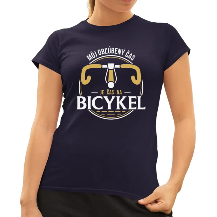 Môj obľúbený čas: je čas na bicykel V2 - dámske tričko s potlačou