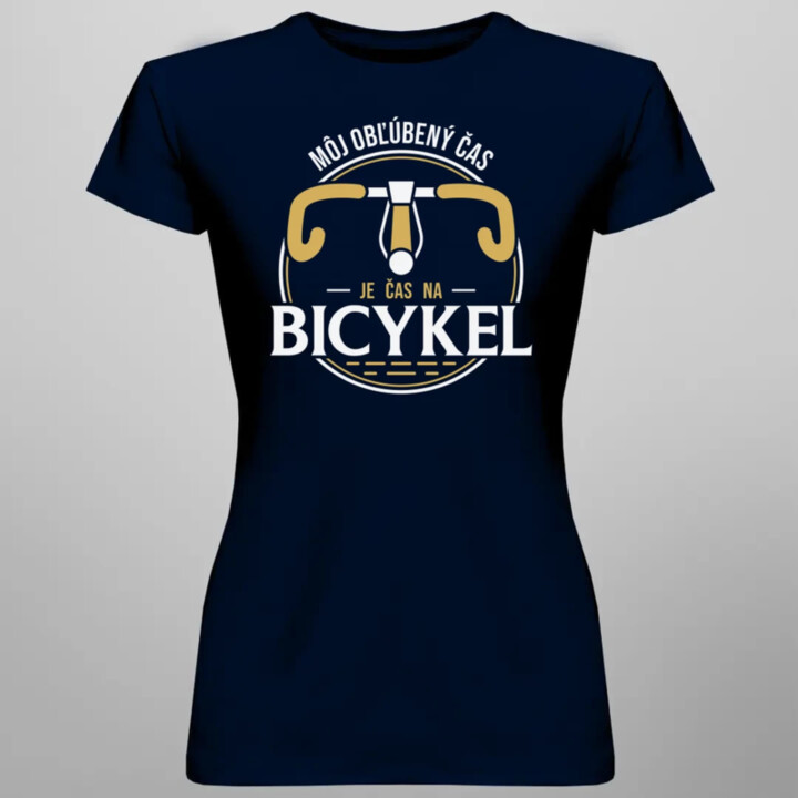 Môj obľúbený čas: je čas na bicykel V2 - dámske tričko s potlačou