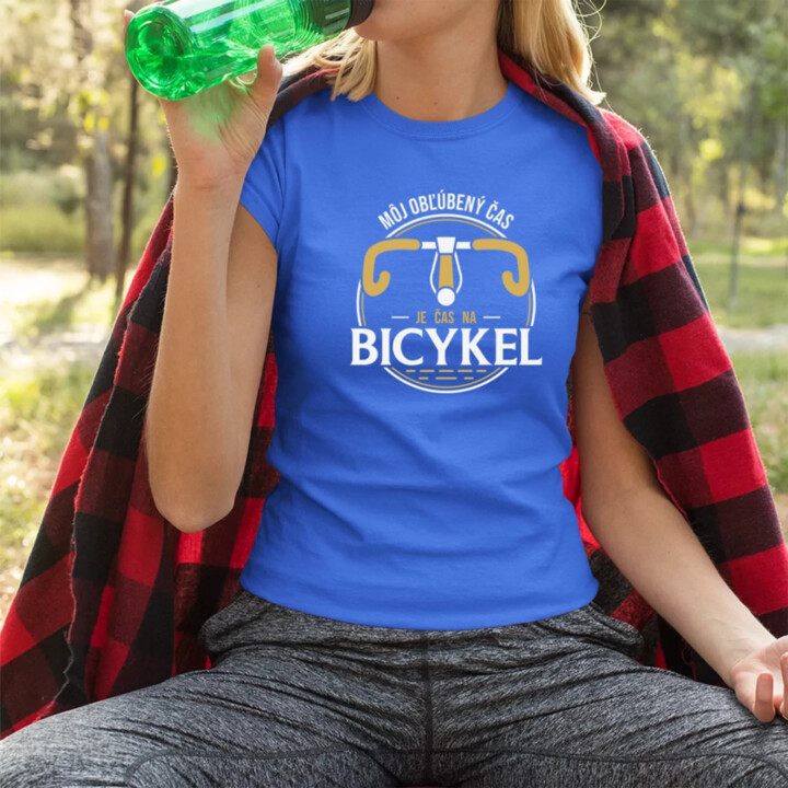 Môj obľúbený čas: je čas na bicykel V2 - dámske tričko s potlačou