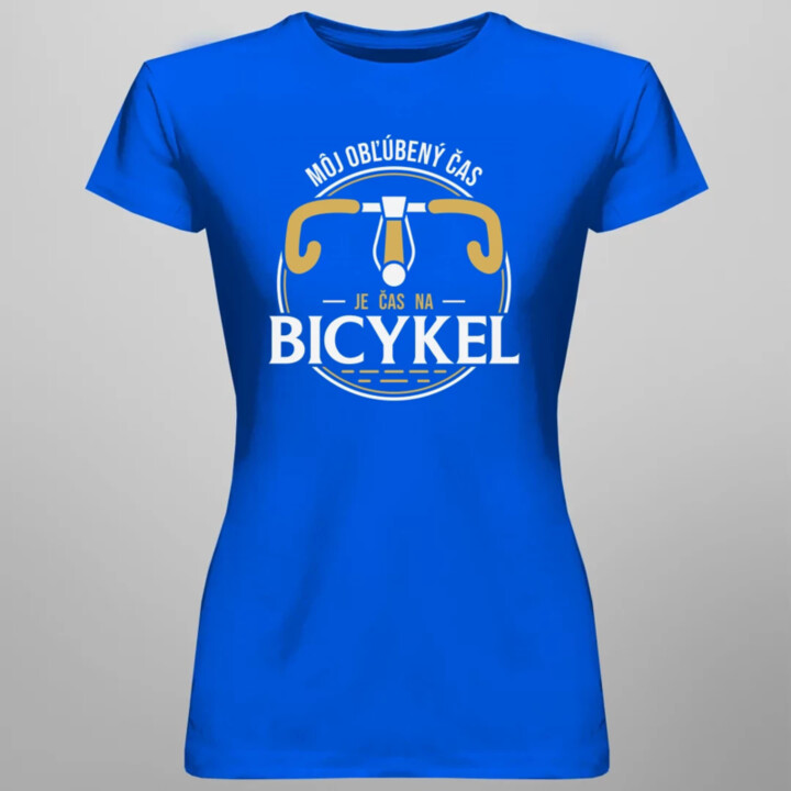 Môj obľúbený čas: je čas na bicykel V2 - dámske tričko s potlačou