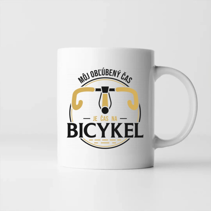 Môj obľúbený čas: je čas na bicykel V2 - keramický hrnček s potlačou