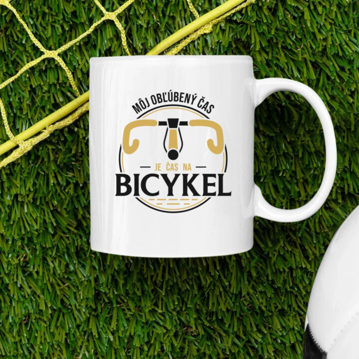 Môj obľúbený čas: je čas na bicykel V2 - keramický hrnček s potlačou