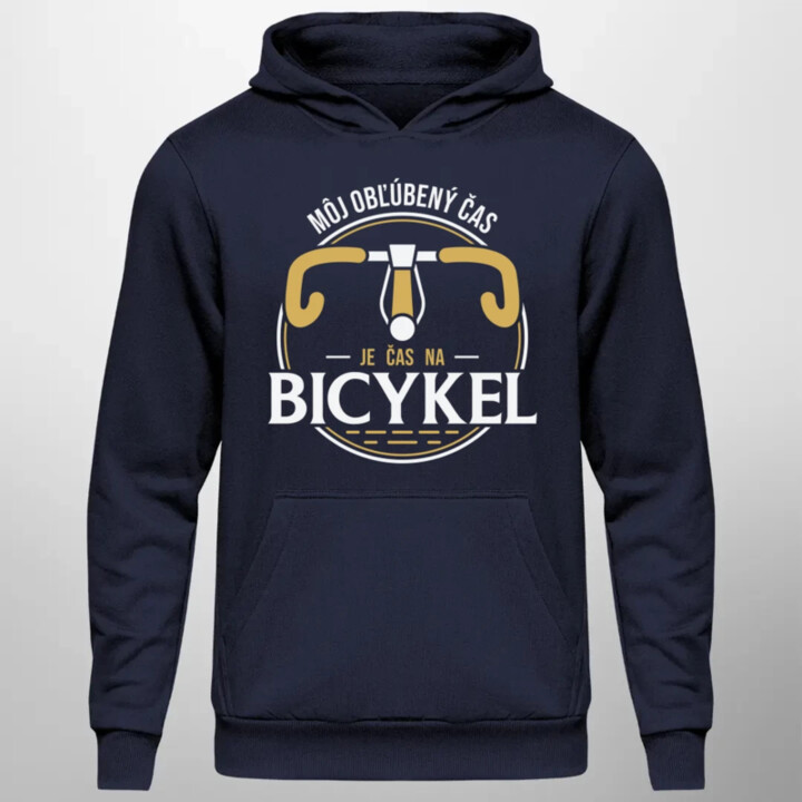 Môj obľúbený čas: je čas na bicykel V2  - pánska mikina s potlačou