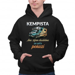 Kempista - Áno, žijem chudobne za veľa peňazí  - pánska mikina s potlačou