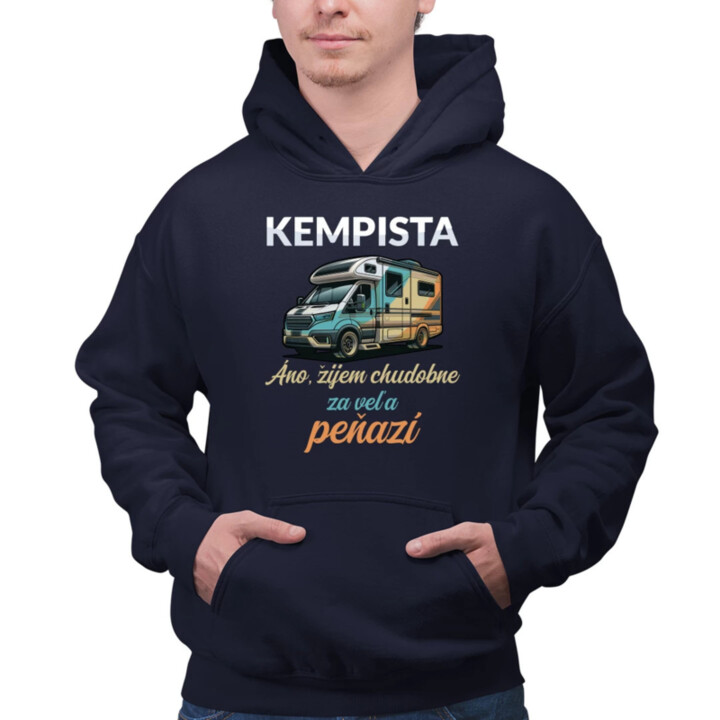 Kempista - Áno, žijem chudobne za veľa peňazí  - pánska mikina s potlačou