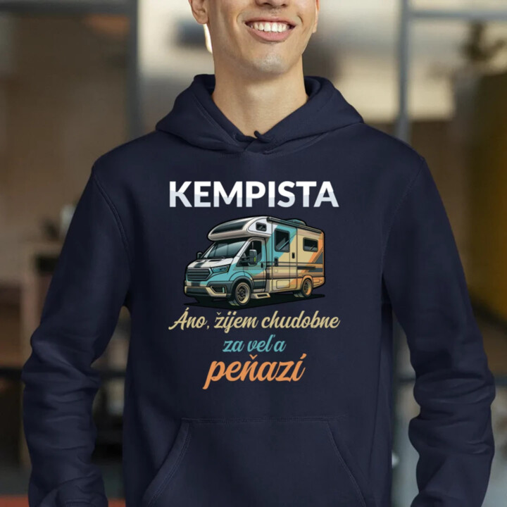 Kempista - Áno, žijem chudobne za veľa peňazí  - pánska mikina s potlačou