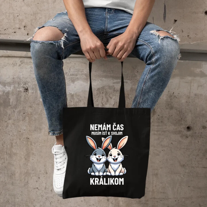 Nemám čas, musím ísť k svojim králikom - taška s potlačou
