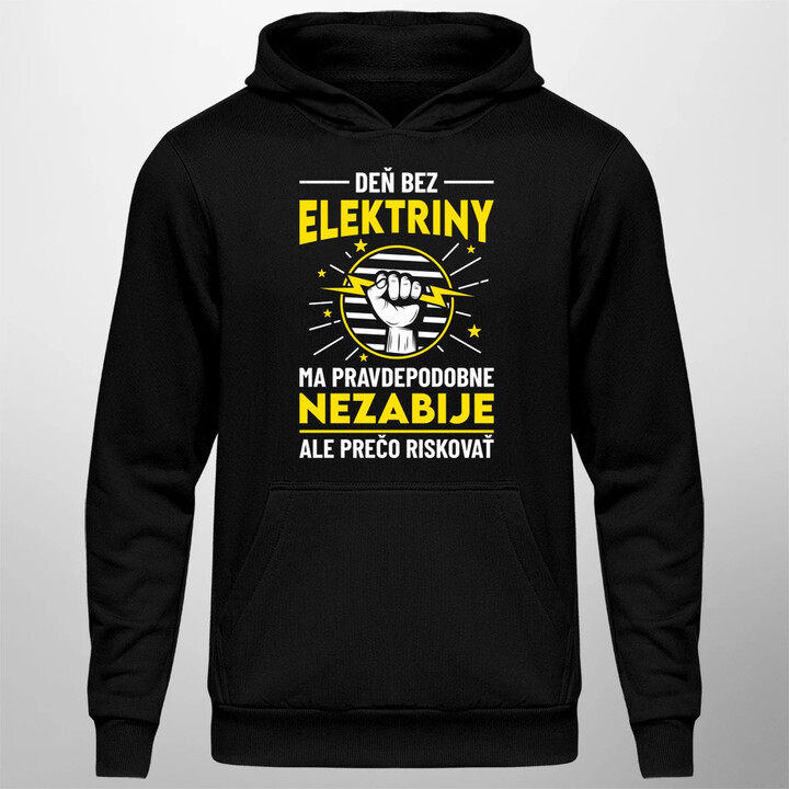 Deň bez elektriny ma pravdepodobne nezabije  - pánska mikina s potlačou