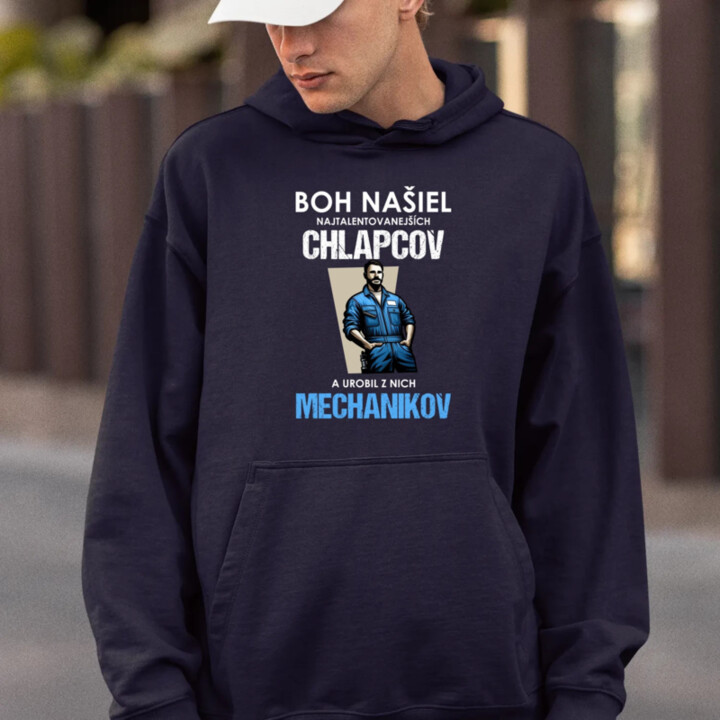 Boh našiel najtalentovanejších chlapcov a urobil z nich mechanikov  - pánska mikina s potlačou