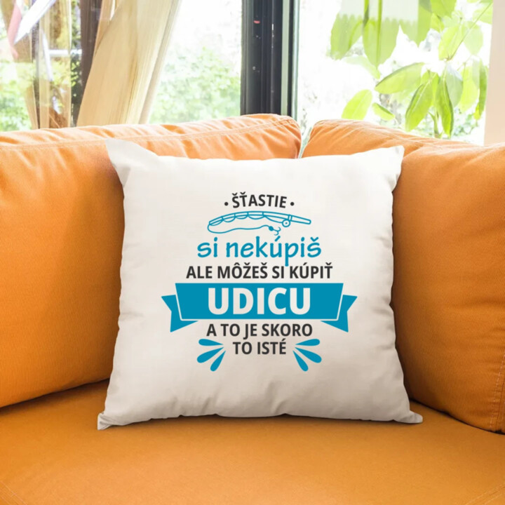 Šťastie si nekúpiš, ale môžeš si kúpiť udicu - vankúš s potlačou