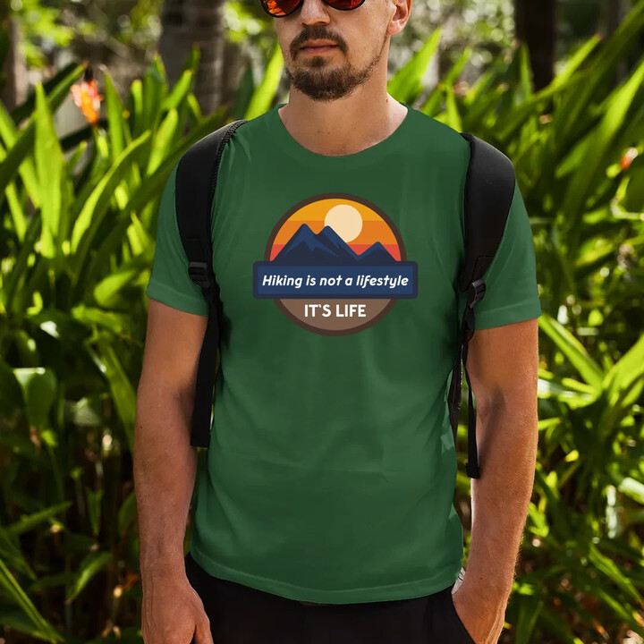 Hiking is not a lifestyle. It's life - pánske tričko s potlačou