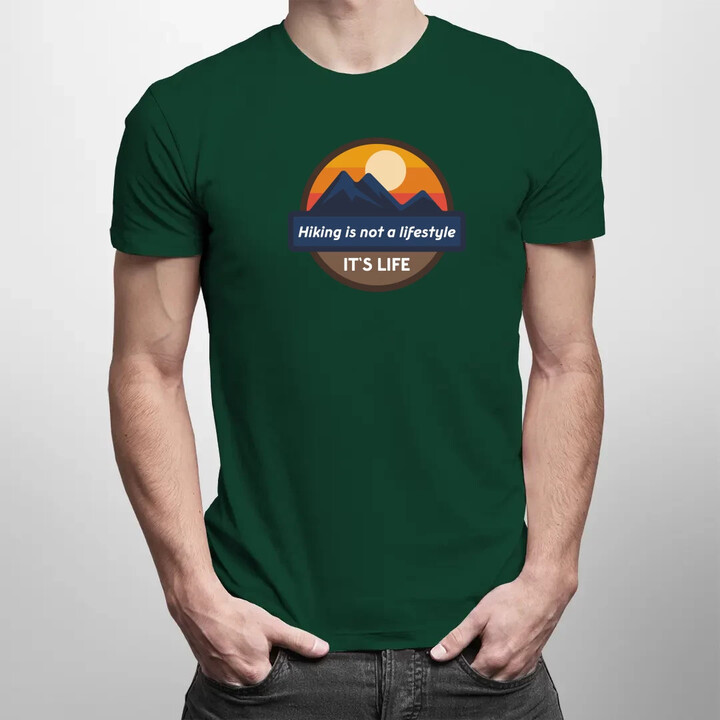 Hiking is not a lifestyle. It's life - pánske tričko s potlačou