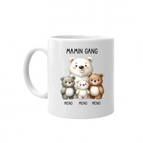 Mamin Gang - tri deti - keramický hrnček s potlačou - personalizovaný produkt