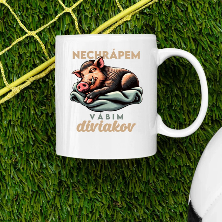 Nechrápem, vábim diviakov - keramický hrnček s potlačou