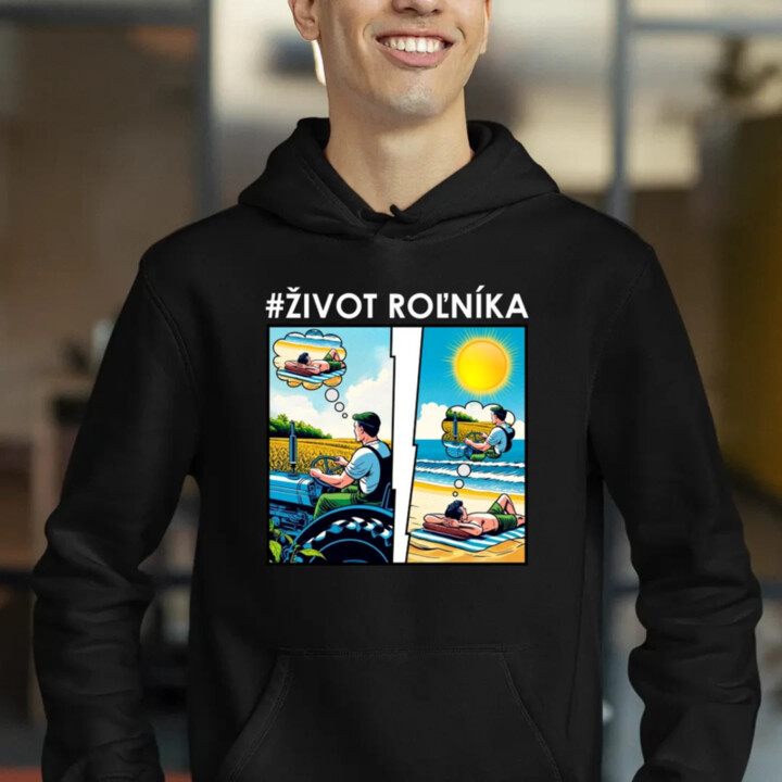 Život roľníka  - pánska mikina s potlačou