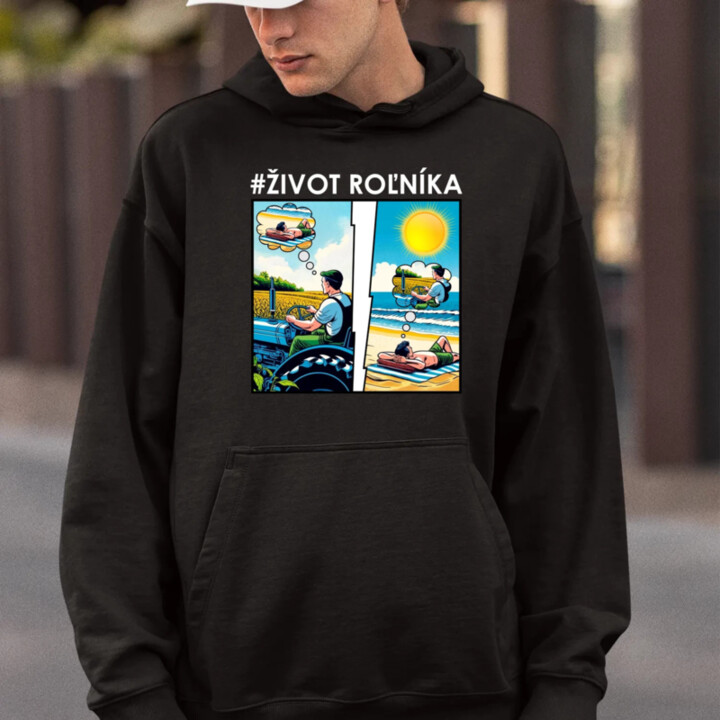 Život roľníka  - pánska mikina s potlačou