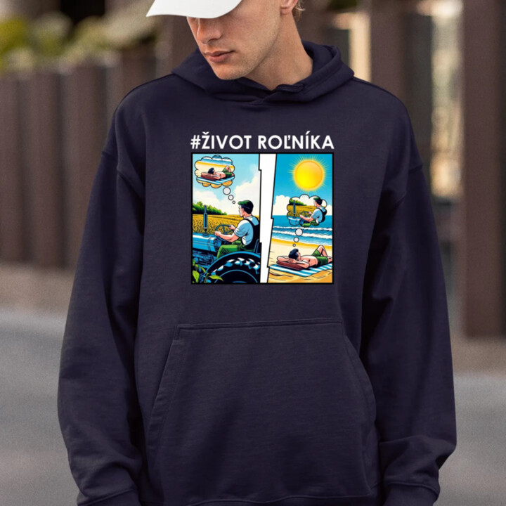 Život roľníka  - pánska mikina s potlačou