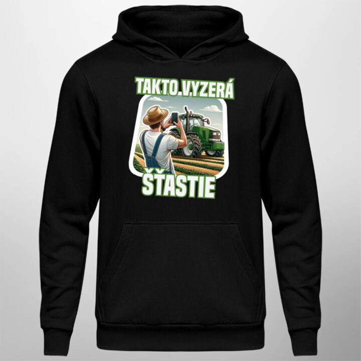 Takto vyzerá šťastie -farmár  - pánska mikina s potlačou