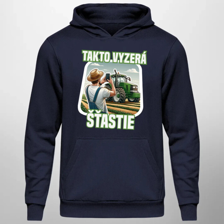 Takto vyzerá šťastie -farmár  - pánska mikina s potlačou