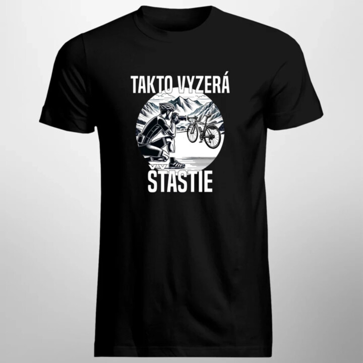 Takto vyzerá šťastie - cyklista - pánske tričko s potlačou