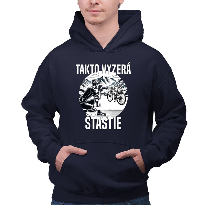 Takto vyzerá šťastie - cyklista  - pánska mikina s potlačou