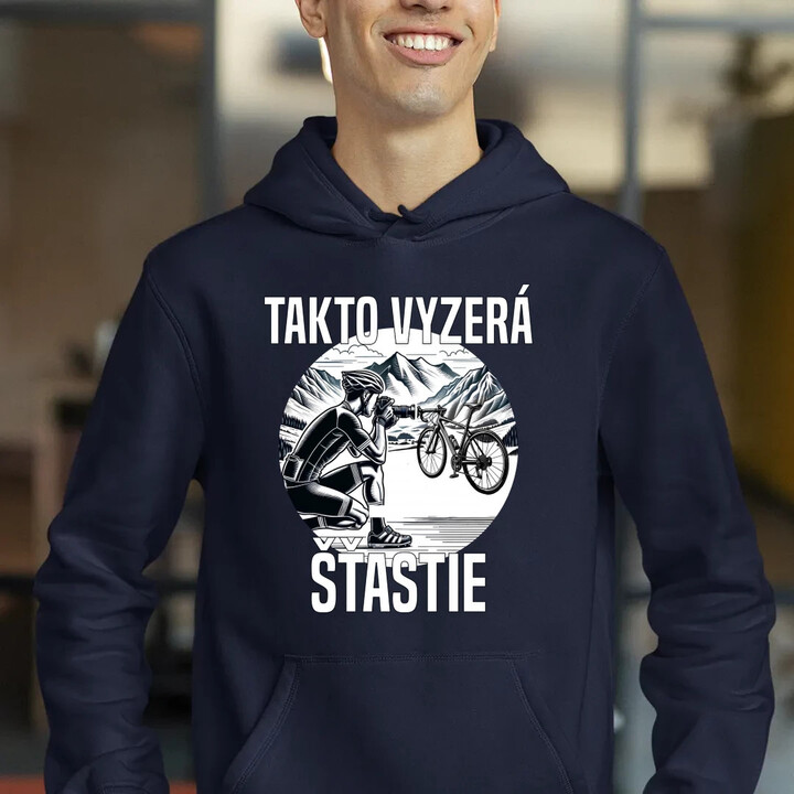 Takto vyzerá šťastie - cyklista  - pánska mikina s potlačou