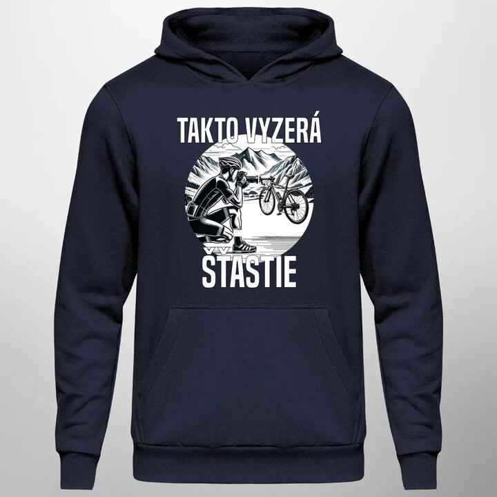 Takto vyzerá šťastie - cyklista  - pánska mikina s potlačou