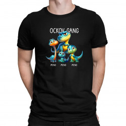 Ockov Gang (dinosaurov) - tri deti - pánske tričko s potlačou - personalizovaný produkt