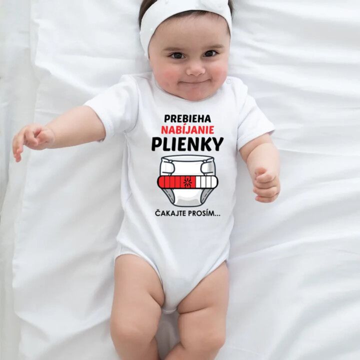 Prebieha nabíjanie plienky  - body s potlačou
