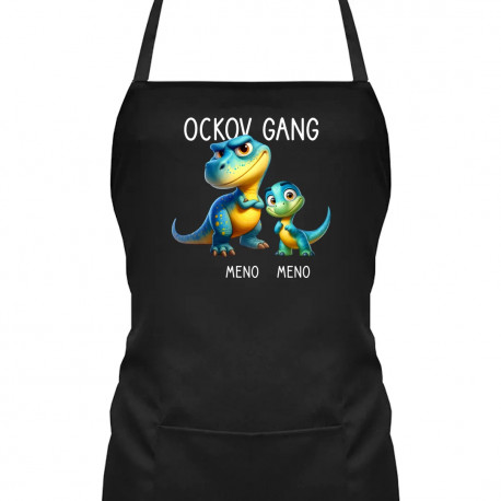 Ockov Gang (dinosaurov) - jedno dieťa - zástera s potlačou - personalizovaný produkt