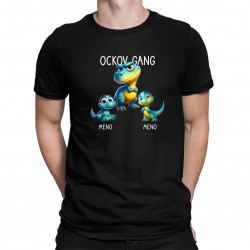 Ockov Gang (dinosaurov) - dve deti - pánske tričko s potlačou - personalizovaný produkt