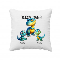 Ockov Gang (dinosaurov) - dve deti - vankúš s potlačou - personalizovaný produkt