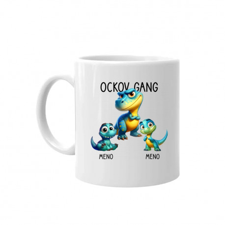 Ockov Gang (dinosaurov) - dve deti - keramický hrnček s potlačou - personalizovaný produkt