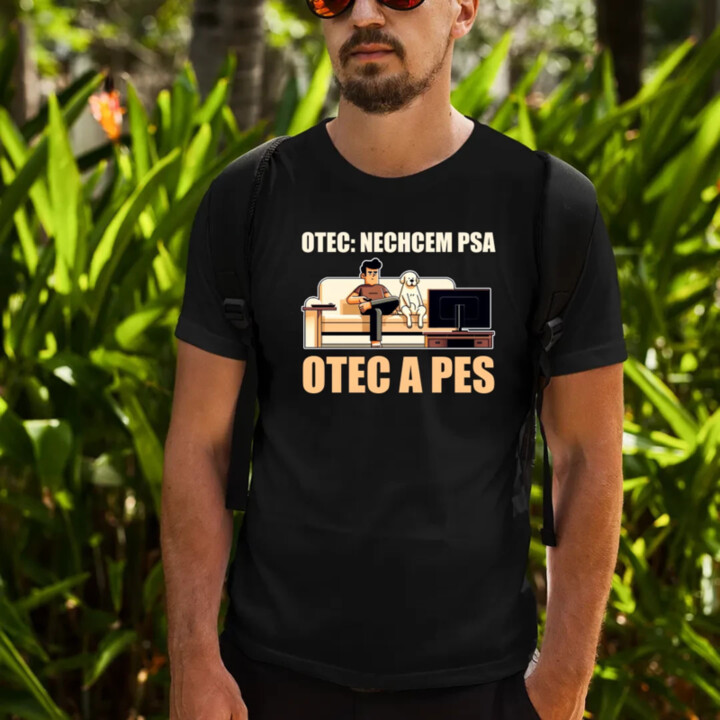 Otec: Nechcem psa, Otec a pes - pánske tričko s potlačou