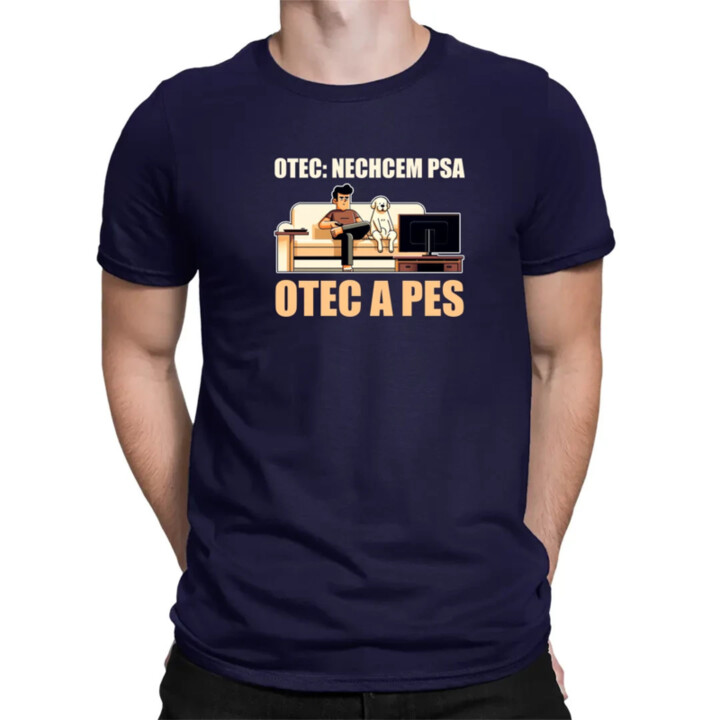Otec: Nechcem psa, Otec a pes - pánske tričko s potlačou