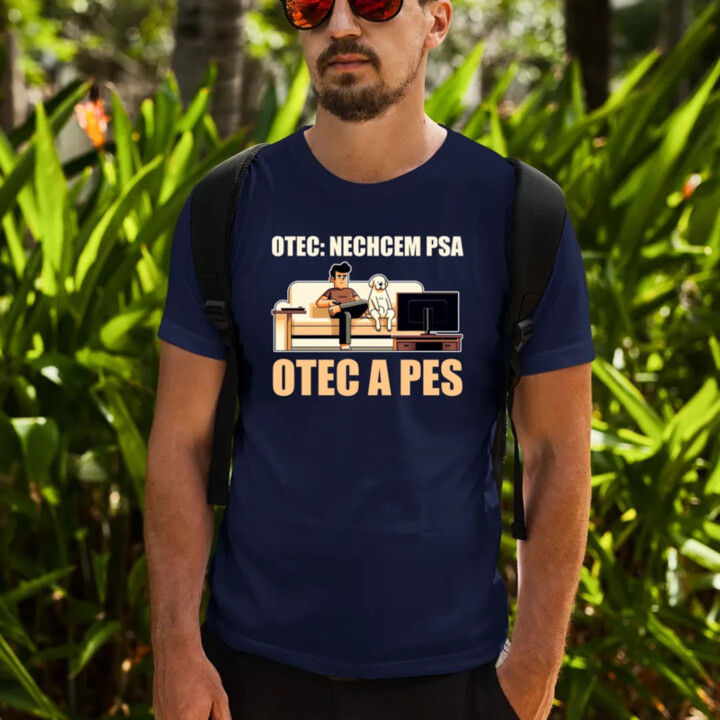 Otec: Nechcem psa, Otec a pes - pánske tričko s potlačou