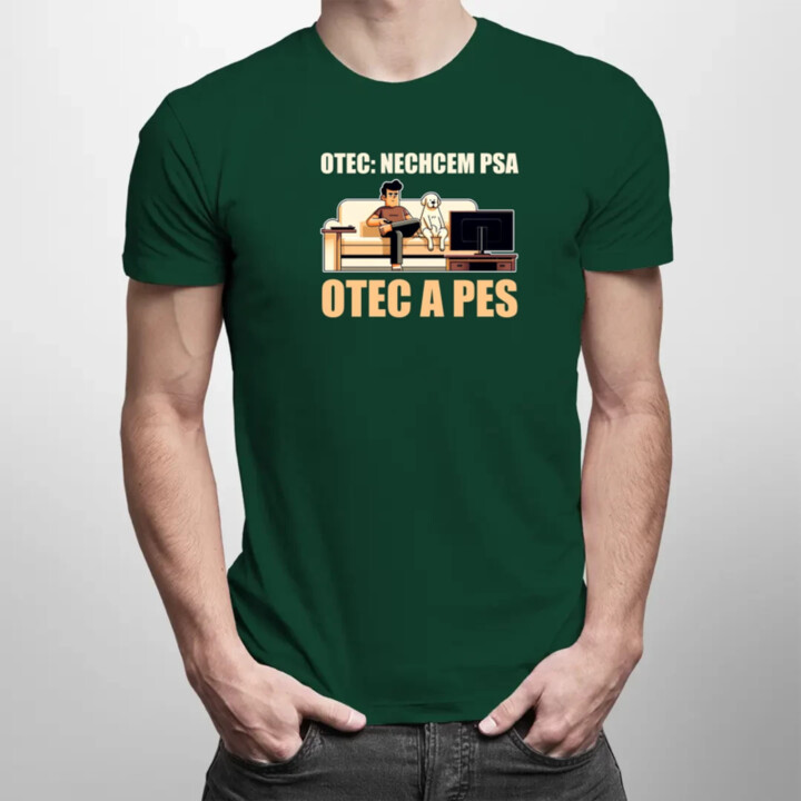 Otec: Nechcem psa, Otec a pes - pánske tričko s potlačou