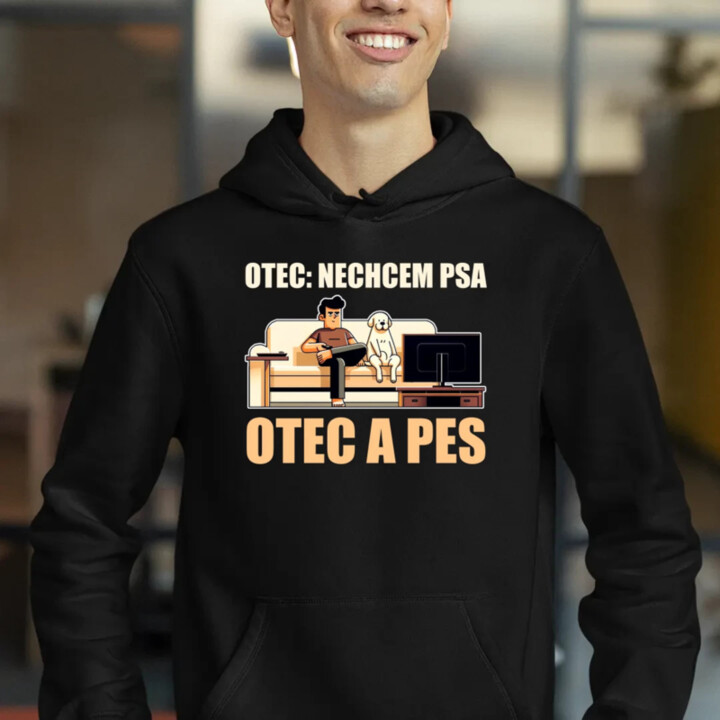 Otec: Nechcem psa, Otec a pes  - pánska mikina s potlačou