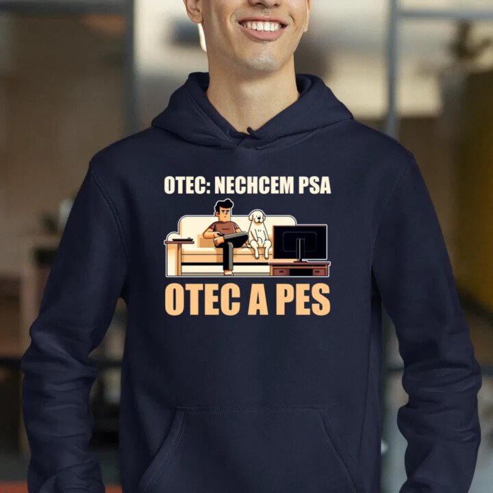 Otec: Nechcem psa, Otec a pes  - pánska mikina s potlačou