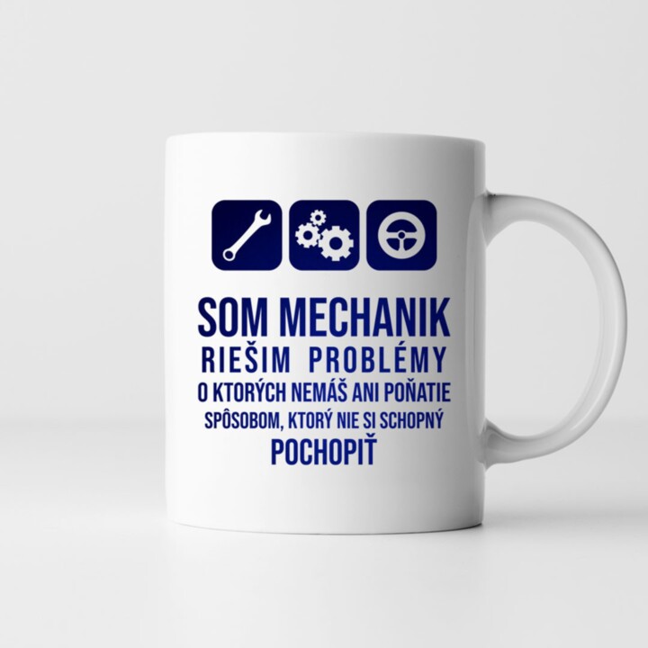 Som mechanik - riešim problémy - keramický hrnček s potlačou