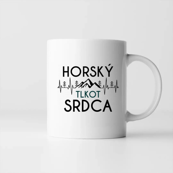 Horský tlkot srdca - keramický hrnček s potlačou
