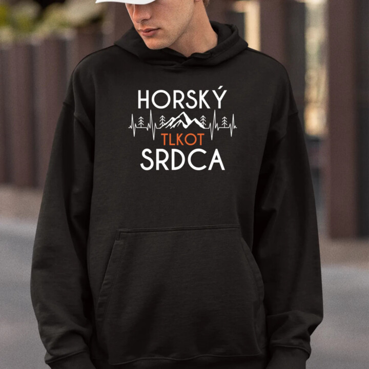 Horský tlkot srdca  - pánska mikina s potlačou