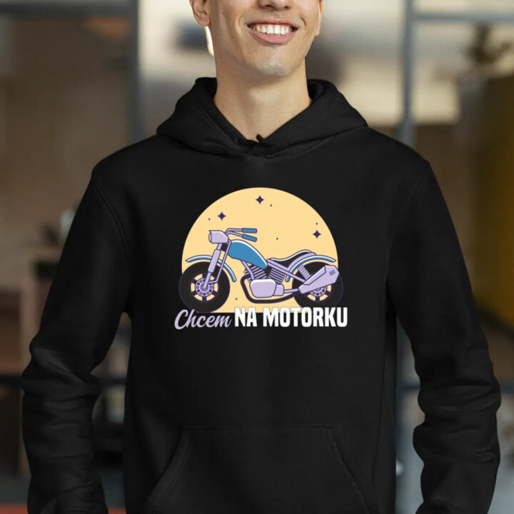 Chcem na motorku  - pánska mikina s potlačou
