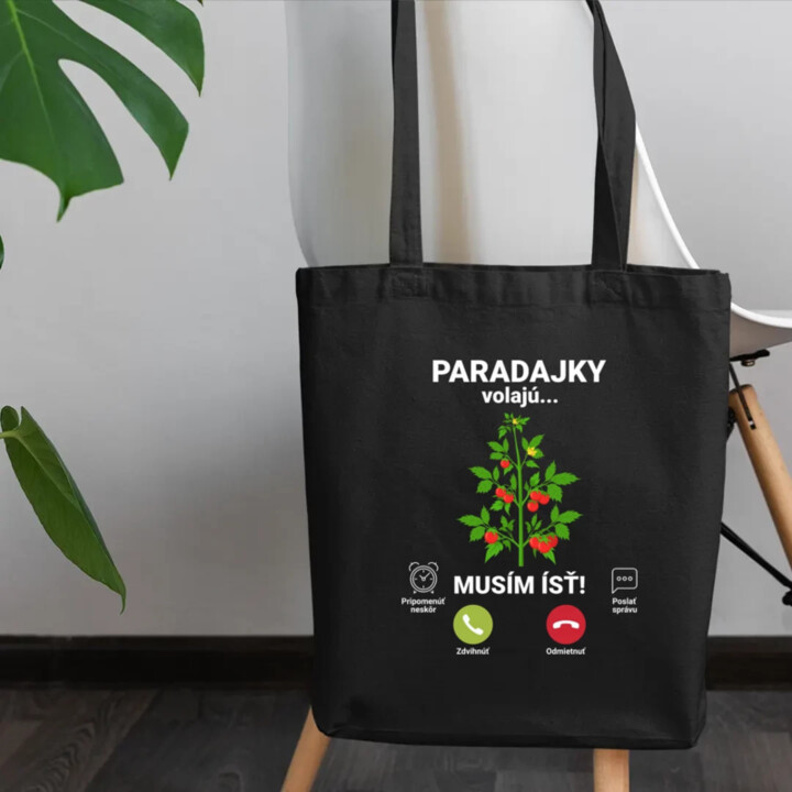 Paradajky volajú, musím ísť - taška s potlačou
