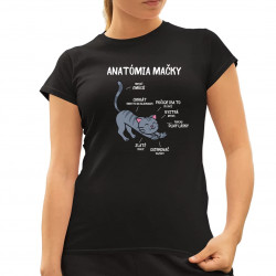 Anatómia mačky - dámske tričko s potlačou