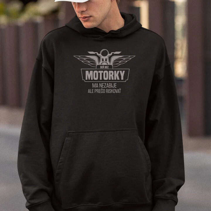 Deň bez motorky ma nezabije v2  - pánska mikina s potlačou